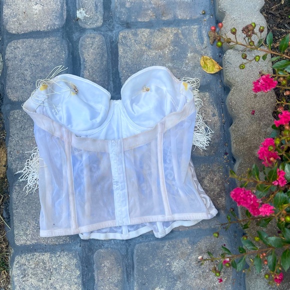 Vintage corset top with curtain and sequin details size L - Picture 2 of 7